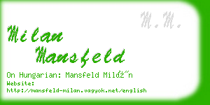 milan mansfeld business card